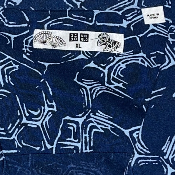 Uniqlo NWT Open Collar SS Button Up Shirt Mens Japanese Auspicious XL Collector - Picture 6 of 8